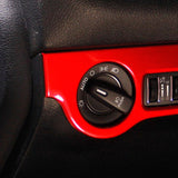 Crosselec Carbon Fiber/Red Headlight Switch Button Panel Sticker Trim For Dodge Charger 2011+/Chrysler 300 2015-2021