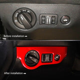 Crosselec Carbon Fiber/Red Headlight Switch Button Panel Sticker Trim For Dodge Charger 2011+/Chrysler 300 2015-2021