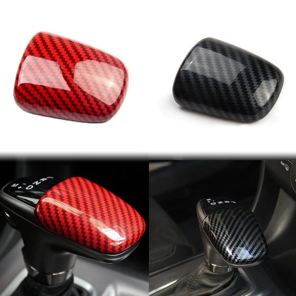 Crosselec Carbon Fiber/Red Gear Shift Knob Cover Sticker Head Trim For dodge Charger 2015+