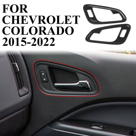 Carbon Fiber Inner Door Handle Bowl Panel Trim for Chevrolet Colorado 2015-2022