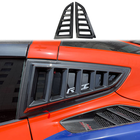 Carbon fiber side window louvers shades cover tirm for Corvette C7 2014-2019