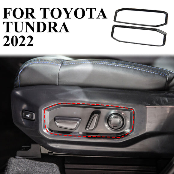 Carbon Fiber Front Seat adjustment button panel trims For Toyota Tundra 2022+