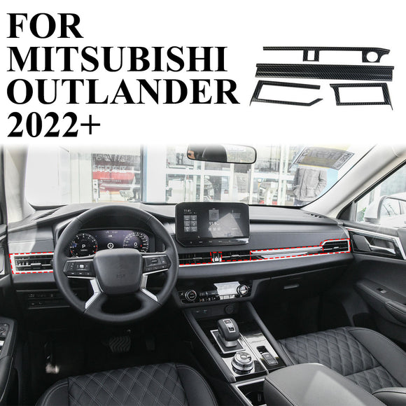 Carbon fiber inner control dashboard Cover trims kit For Mitsubishi Outlander