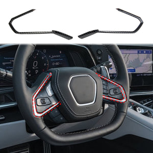 Carbon fiber Interior Steering Wheel Trim Cover Fit For Chevrolet Corvette C8