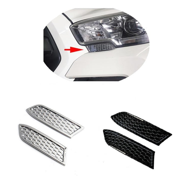 Chrome/Cabon Fiber front headlight honeycomb style cover trims for 2015-2020 TOYOTA Tacoma trd pro