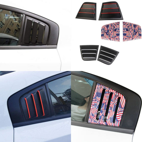 Side Window Louvers Air Vent Scoop Shades Cover Blinds ABS for Dodge Charger 2011-2021