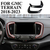 Carbon Fiber Center Console Air Vent Navigation Side Cover Trim for GMC Terrain 2018-2023