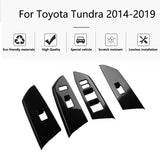 Crosselec Chrome/Carbon Fiber Window Lift Switch Button Panel Trim For Toyota Tundra 2014-2021