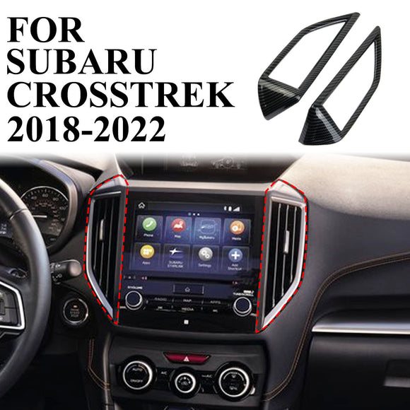 For Subaru Crosstrek XV 2018+ Carbon Fiber Dashboard Middle Air Vent Cover Trims