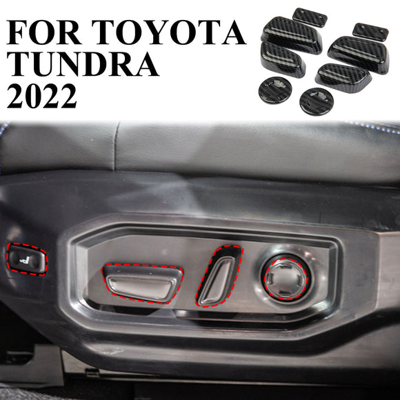 Carbon Fiber Front Seat adjustment button cover trims For Toyota Tundra 2022+