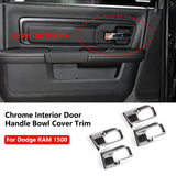 Chrome Interior Door Handle Bowl Cover Trim fit for 2014-2018 Dodge RAM1500