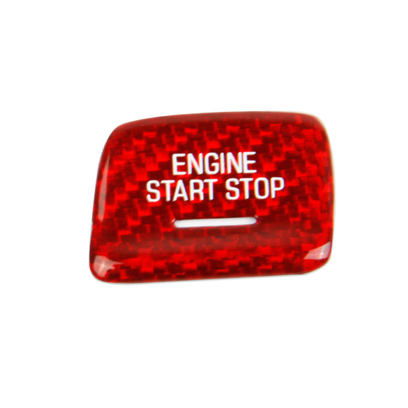 Red Carbon Fiber Push to Start Button Cover For Chevrolet Corvette C7 2014-2019