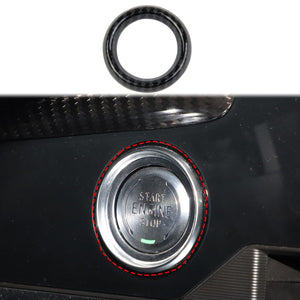 Carbon Fiber Push to Start Button Cover Trim for Corvette C8 (Outer Ring)