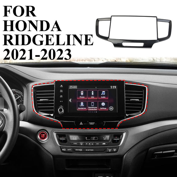 Carbon fiber Dashboard Dvd Navigation Screen Frame Cover Trim Fit for Honda Ridgeline 2021- 2023 Honda Passport 2019-2023 Honda Pilot 2019-2022