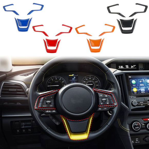 Carbon Fiber Steering Wheel Trims Cover For Subaru Crosstrek Forester Impreza XV
