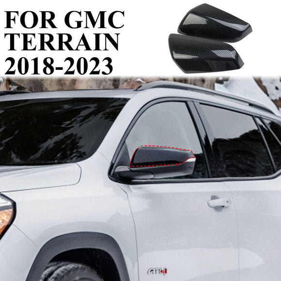 Carbon Fiber Side Door Mirror Cover Molding Trim for GMC Terrain 2018-2023