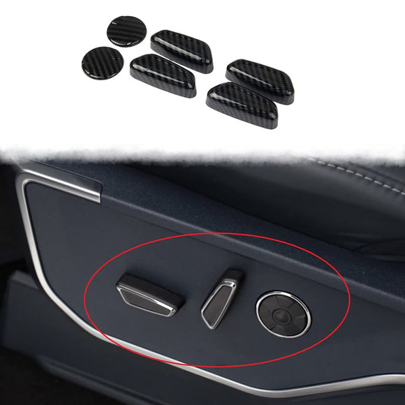Carbon Fiber Interior Seat Adjustment Button Cover trim for Ford F150 2021+
