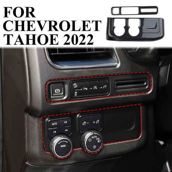 Carbon Fiber Headlight Switch Button Panel Cover Trim for Chevrolet Tahoe 2021+
