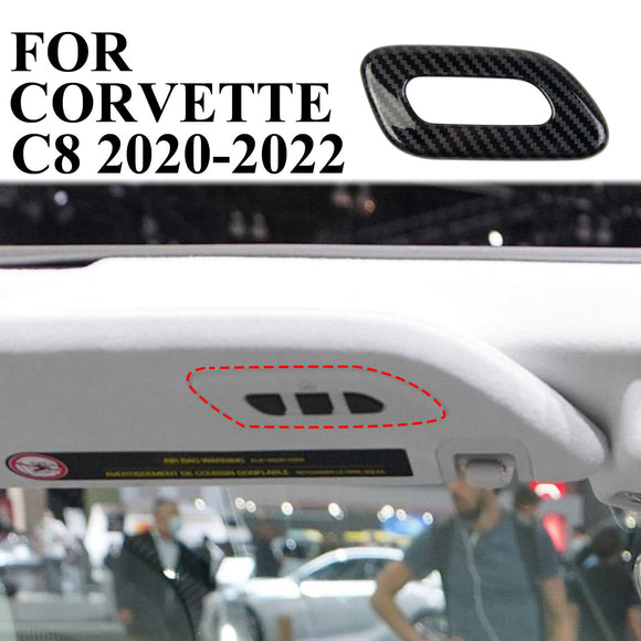 Carbon Fiber Sun Visor Button Cover Trim Fit For Chevrolet Corvette C8 2020-22