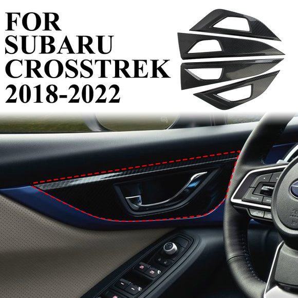 Carbon Fiber interior Door Handle Bowl Cover Trim  For Subaru Crosstrek XV 2018+