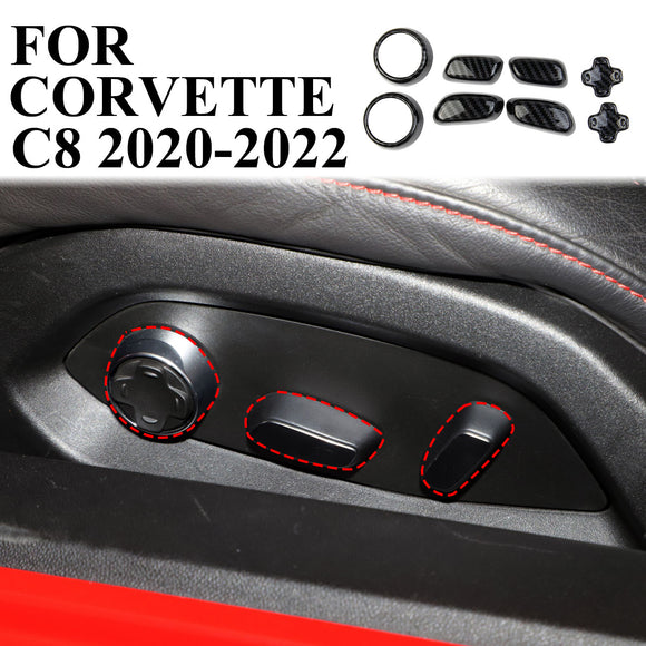 Carbon Fiber Seat Adjust Handle Button Cover Trim Fit for Chevrolet Corvette C8