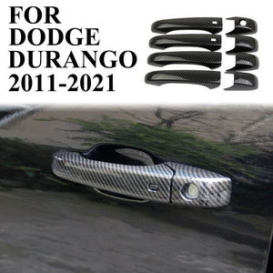 Carbon Fiber Door Handles Trim Cover For 2011-2022 Dodge Durango Accessories