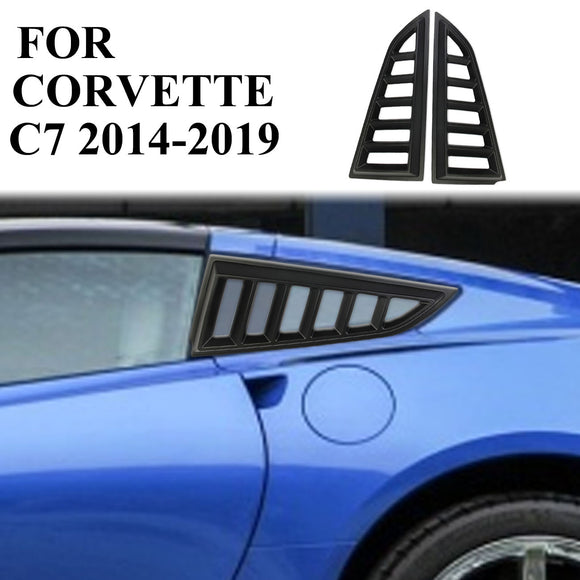 Matte Black side window louvers air vent scoop shades cover trim for Corvette C7