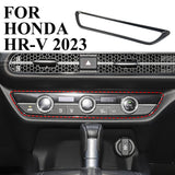 Carbon fiber interior Central Control A/C Panel Cover Trim For Honda HR-V 2023