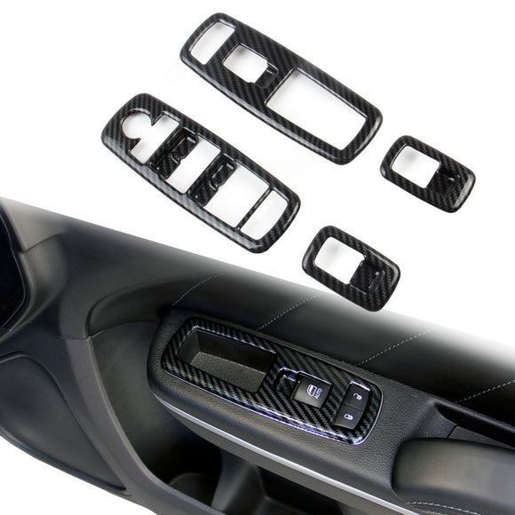 Crosselec Carbon Fiber Window Lift Trim Switch Panel Cover Trim for Dodge Charger 2011+/Chrysler 300 2015-2021/Durango 2011-2022