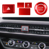 6PCS Aluminium Alloy Red Push Button Patch Cover Trim for Honda HR-V 2023