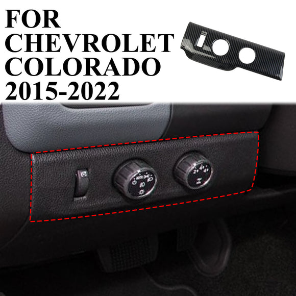 Carbon Fiber Headlight Switch Button Panel Cover Trim for Chevrolet Colorado