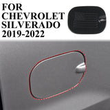 Carbon fiber Fuel Tank cover trim Accessories Gas Door For Chevrolet Silverado