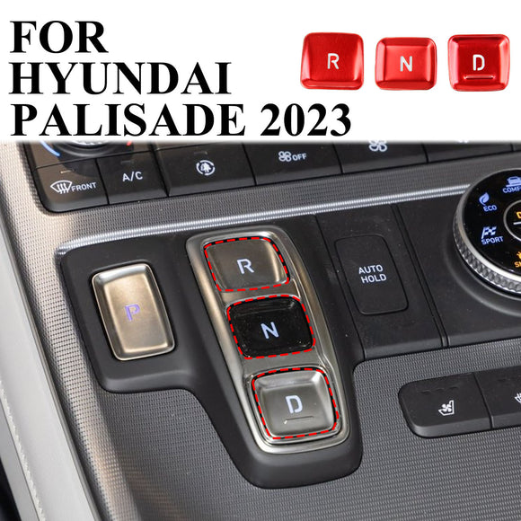 Aluminium Red Gear Shift Button Patch Cover Trim for 2019-2023 Hyundai Palisade