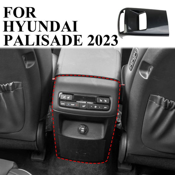 Carbon Fiber Armrest box Air Vent Outlet Trim cover for Hyundai Palisade