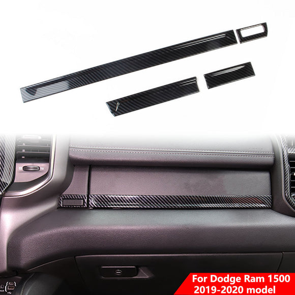 Carbon Fiber Dashboard Panel Strip Decor Cover Trim for Dodge Ram 1500 2019 2020