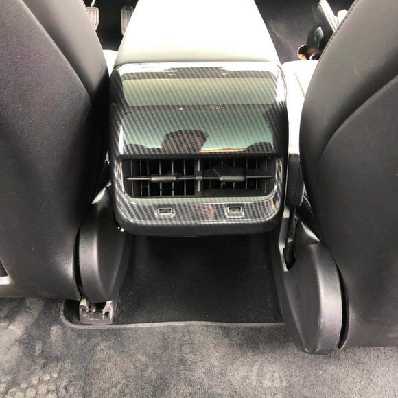 Carbon Fiber Inner Rear Air Vent Outlet Cover Trim For Tesla Model 3