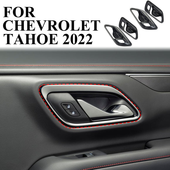 Carbon Fiber interior Door Handle Bowl Panel Cover Trim for Chevrolet Tahoe 2021