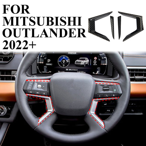Carbon Fiber Steering Wheel Trims Cover for Mitsubishi Outlander 2022+