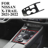 Carbon Fiber center console Gear Shifter Panel Cover For Nissan Rogue 2WD 2021+