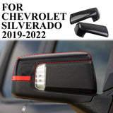 Carbon Fiber Side Rearview Mirror Guard Cover Trim Fit For Chevrolet Silverado