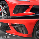 Carbon fiber Front Bumper Fog Light Lamp Trims for Chevrolet Corvette C8 2020-22