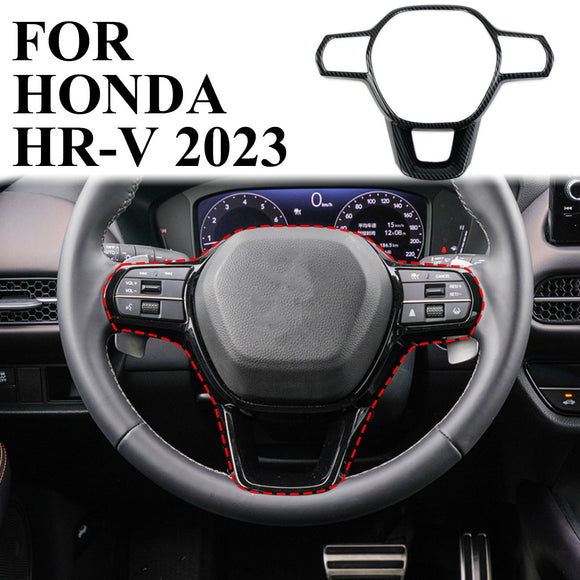 Steering Wheel Carbon Fiber Moulding Cover Trims Fit For Honda HR-V 2023