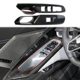 Carbon Fiber Window Lift Switch Panel Cover Trim For Chevrolet Corvette C8