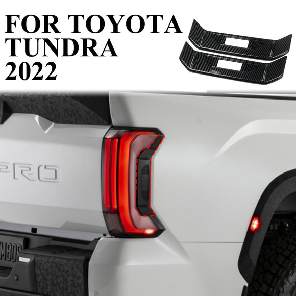 Carbon Fiber Rear Tail Light side Lamp Trims cover For Toyota Tundra 2022+