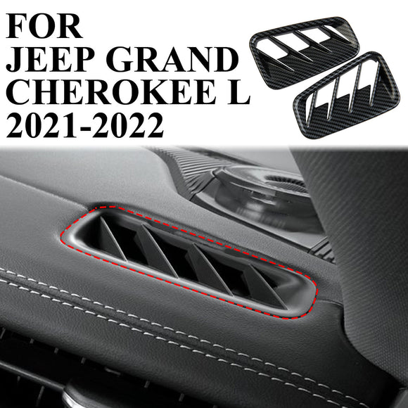Carbon Fiber Dashboard upper Air Vent Outlet trims Cover For Jeep Grand Cherokee