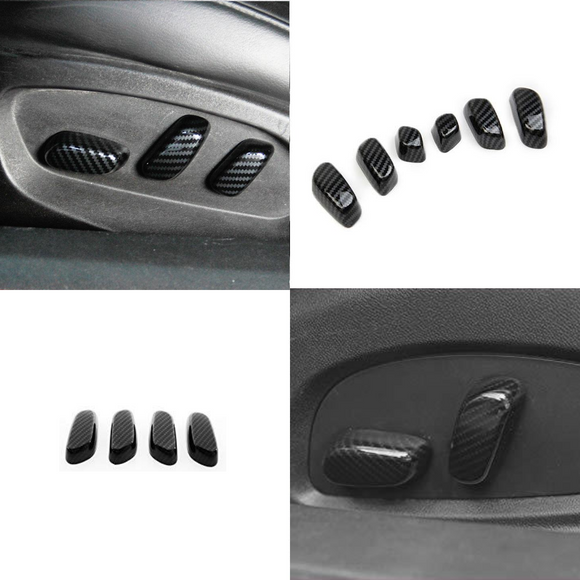 Carbon Fiber Interior Seat Adjustment Button Cover trim for Corvette C7 2014-2018