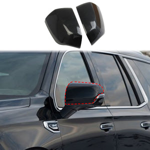 Carbon Fiber Side Door Rearview Mirror Guard Covers Cap for GMC Yukon XL 2021+