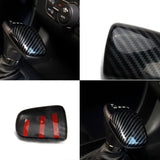 Crosselec Carbon Fiber/Red Gear Shift Knob Cover Sticker Head Trim For dodge Charger 2015+