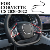 Carbon fiber Interior Steering Wheel Trim Cover Fit For Chevrolet Corvette C8