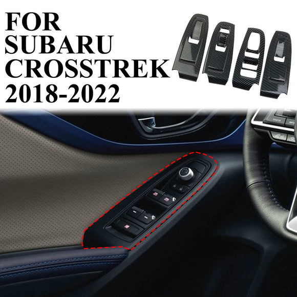 Carbon Fiber Window Lift  Switch Panel Cover Trim for For Subaru Crosstrek 2018+